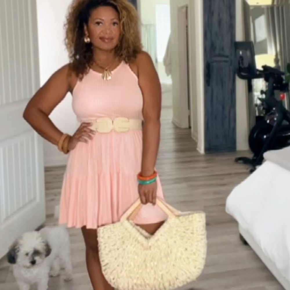Women's Casual Sleeveless Summer Dress (Peach)